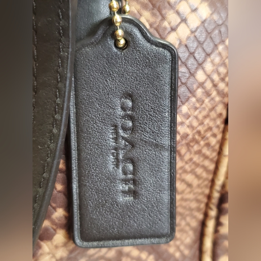 Coach Minetta Python Embossed Satchel Crossbody - image 8